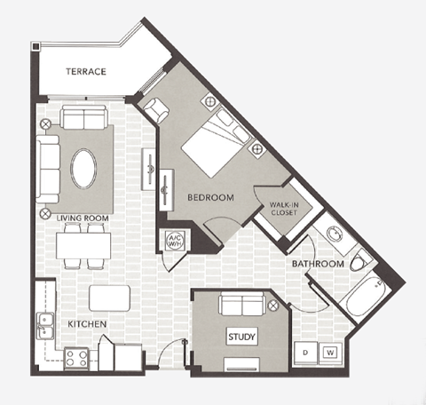 the apartments floor plan 1 bedroom 1190 sq ft